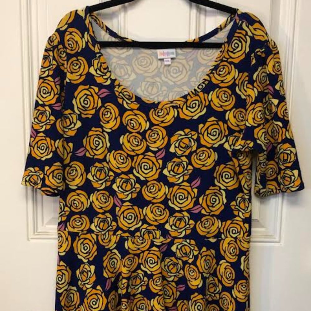 3/$30! Beautiful Purple Midi Dress with Gold Roses--Including as bonus in bundle